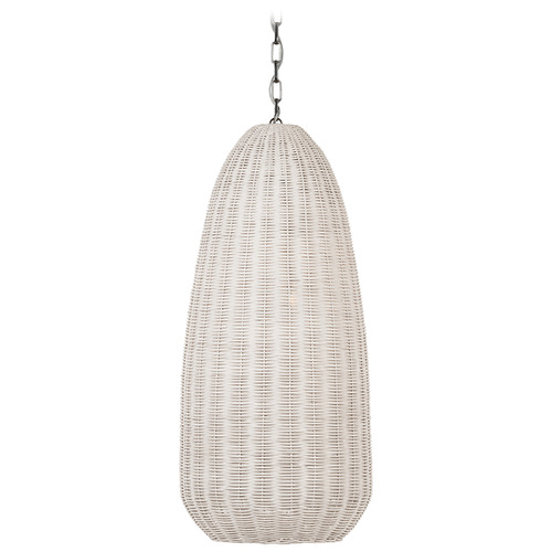 Kokomo Polished Nickel Chalk Wicker Pendant