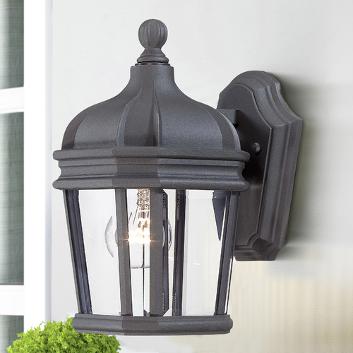 Outdoor Wall Light with Clear Glass in Black by Minka Lavery