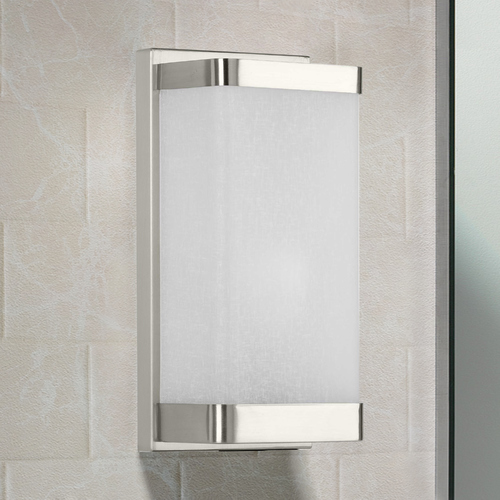 Linen Glass Brushed Nickel Sconce by Progress Lighting