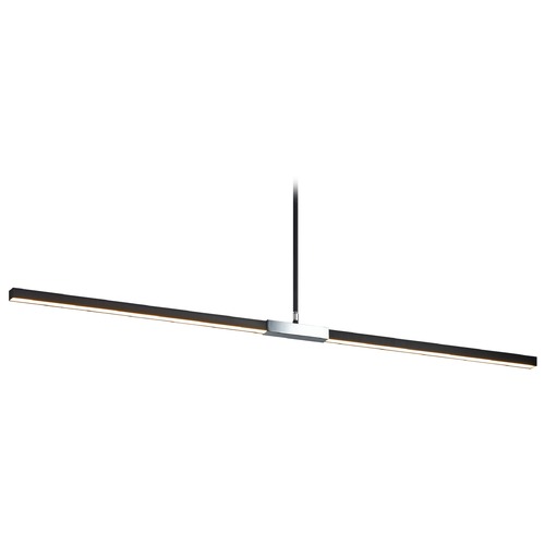 Matteo Lighting Lineare Matte Black & Chrome LED Island Light by Matteo Lighting C64749MBCH