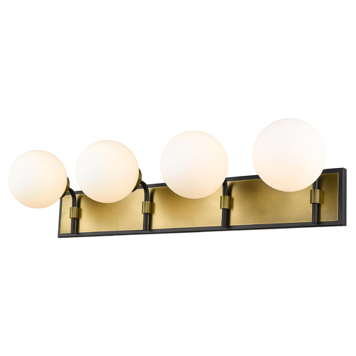 Parsons Matte Black & Olde Brass Bathroom Light by Z-Lite