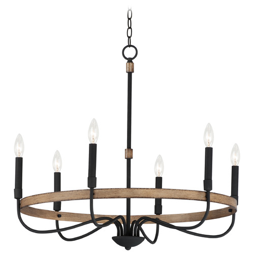 Maxim Lighting Franklin Driftwood & Black Chandelier
