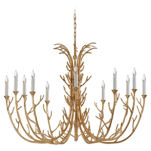 Visual Comfort Signature Collection Julie Neill Silva Chandelier in Antique Gold Leaf by Visual Comfort Signature JN5080AGL