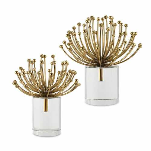 Aga Sculptures Set of 2 in Brushed Gold by Uttermost Lighting