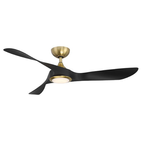 WAC Lighting Swirl 54-Inch LED Fan in Soft Brass & Matte Black by WAC Lighting F-074L-SB&MB