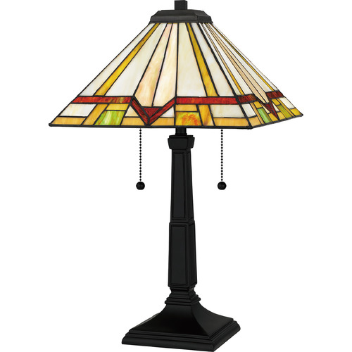 Tiffany Matte Black Table Lamp by Quoizel Lighting
