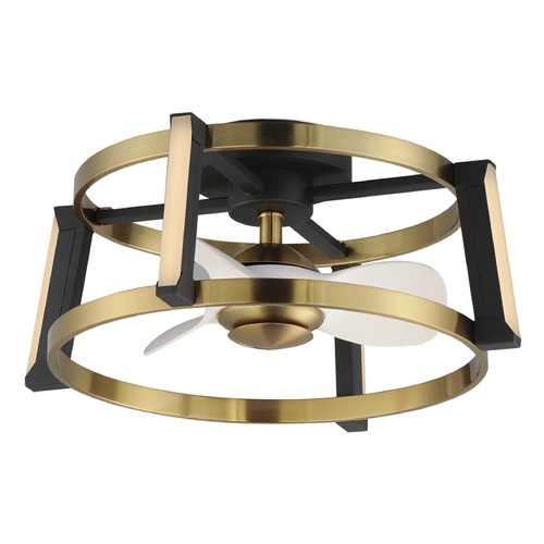 Darling Black & Natural Aged Brass LED Ceiling Fan by Maxim Lighting