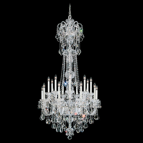 Schonbek Worldwide Lighting Olde World Polished Silver Crystal Chandelier