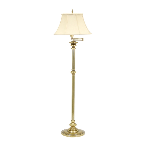 Club Adjustable Floor Lamp in Antique Brass by House of Troy Lighting