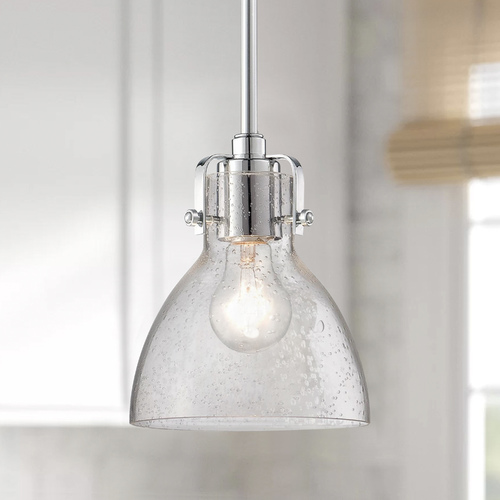 Seeded Glass Mini Pendant Chrome by Minka Lavery