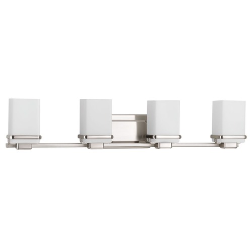 Metric Bathroom Light in Brushed Nickel by Progress Lighting