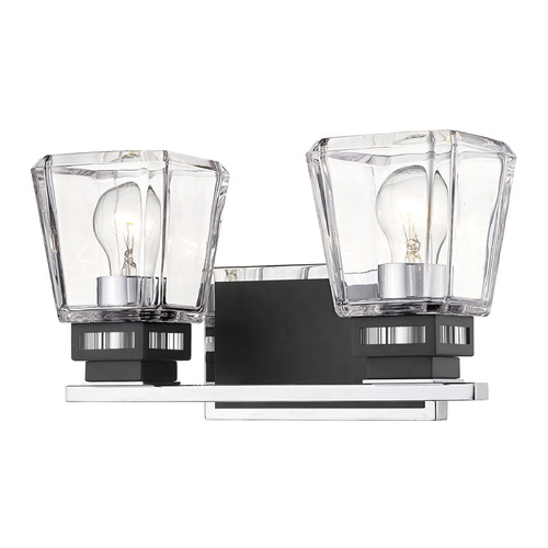 Z-Lite Jackson Chrome & Matte Black Bathroom Light by Z-Lite 474-2V-CH-MB