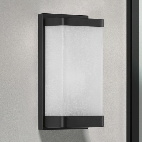 Progress Lighting Linen Glass Black Sconce by Progress Lighting P710072-031
