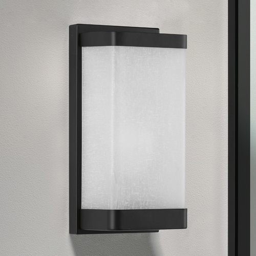 Linen Glass Black Sconce by Progress Lighting