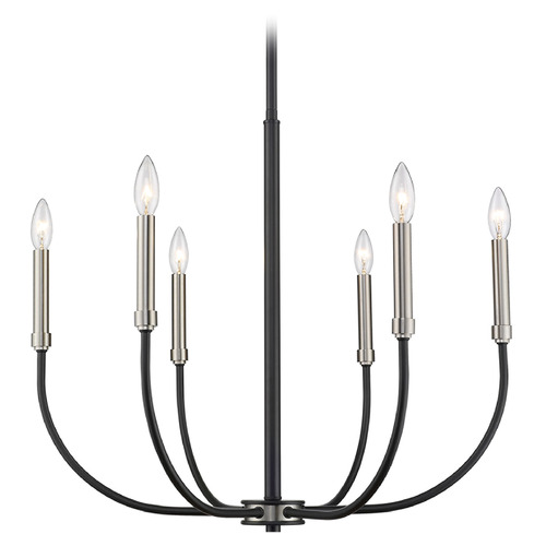 Z-Lite Haylie Matte Black & Brushed Nickel Chandelier by Z-Lite 479-6MB-BN