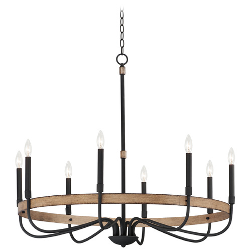 Maxim Lighting Franklin Driftwood & Black Chandelier