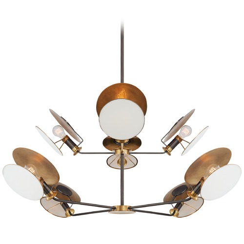 Visual Comfort Signature Collection Thomas OBrien Osiris Chandelier in Bronze & Brass by Visual Comfort Signature TOB5290BZHABL