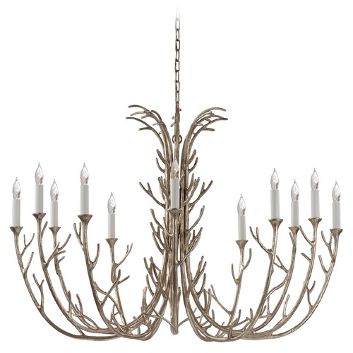 Visual Comfort Signature Collection Julie Neill Silva Chandelier in Silver Leaf by Visual Comfort Signature JN5080BSL