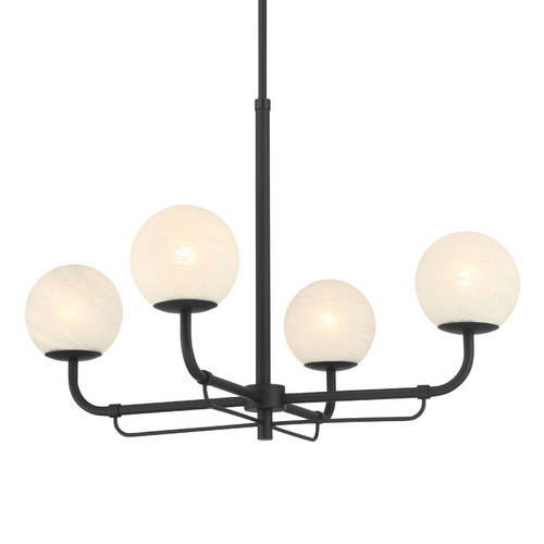 Whitehall 4-Light Chandelier in Matte Black by Minka Lavery