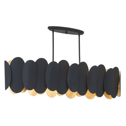 Vailen 48-Inch Linear Light in Black & Textured Gold by Minka Lavery