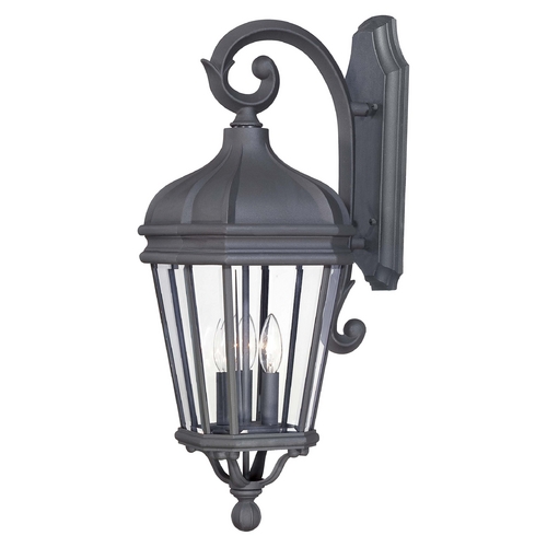 Outdoor Wall Light with Clear Glass in Black by Minka Lavery