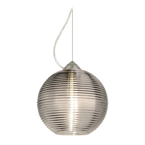 Besa Lighting Kristall Satin Nickel Pendant Light with Globe Shade