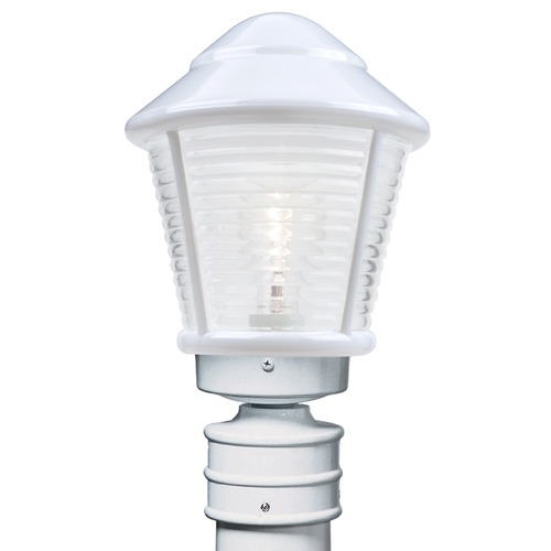 Frosted Ribbed Glass Post Light White Costaluz by Besa Lighting