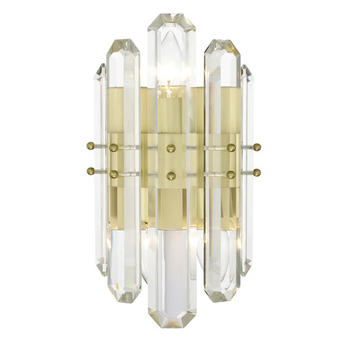 Bolton 13.5-Inch Crystal Sconce in Aged Brass by Crystorama Lighting
