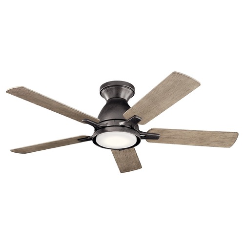 Arvada 44-Inch LED Hugger Fan in Anvil Iron by Kichler Lighting