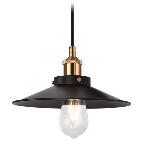 Bulstrodes Workshop Aged Gold & Black Pendant by Matteo Lighting