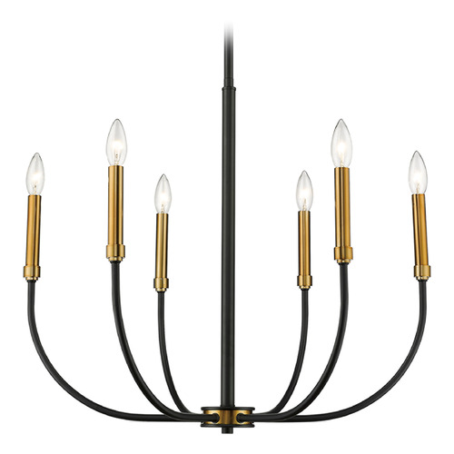 Z-Lite Haylie Matte Black & Olde Brass Chandelier by Z-Lite 479-6MB-OBR