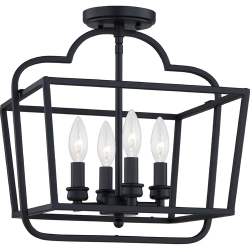Blanche 14-Inch Semi-Flush Mount in Matte Black by Quoizel Lighting