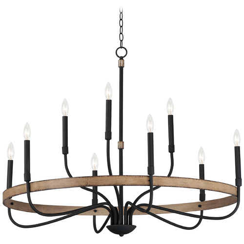 Maxim Lighting Franklin Driftwood & Black Chandelier