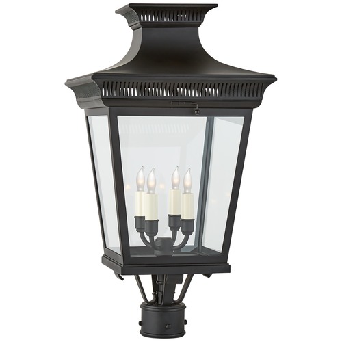 Visual Comfort Signature Collection E.F. Chapman Elsinore Post Lantern in Black by Visual Comfort Signature CHO7055BLKCG