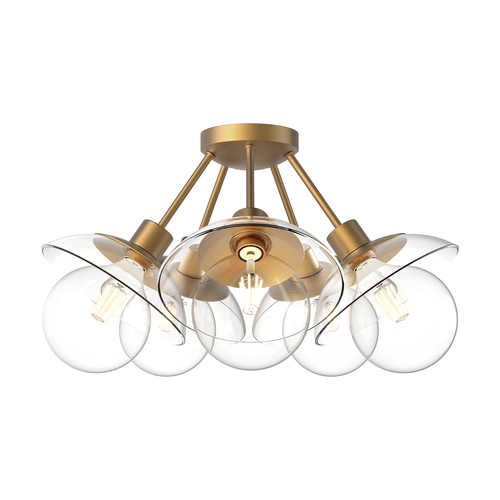 Alora Lighting Francesca Aged Gold Semi-Flushmount Light