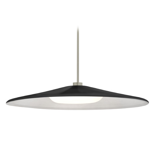 Besa Lighting Besa Lighting Swan Satin Nickel LED Pendant Light with Coolie Shade 1TT-SWANBK-LED-SN