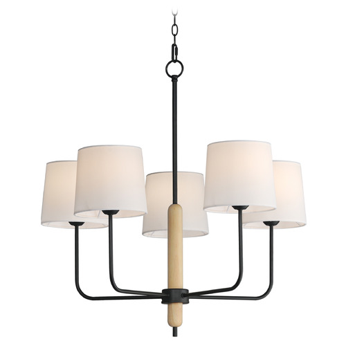 Maxim Lighting Bozeman Matte Black & Natural Wood Chandelier by Maxim Lighting 11865OFNWD