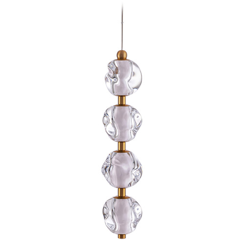 Craftmade Lighting Jackie Satin Brass LED Mini-Pendant Light with Abstract Shade