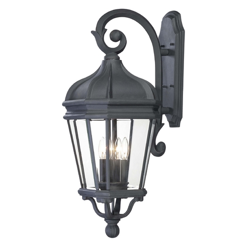 Outdoor Wall Light with Clear Glass in Black by Minka Lavery