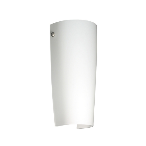 Sconce Wall Light White Glass Satin Nickel by Besa Lighting