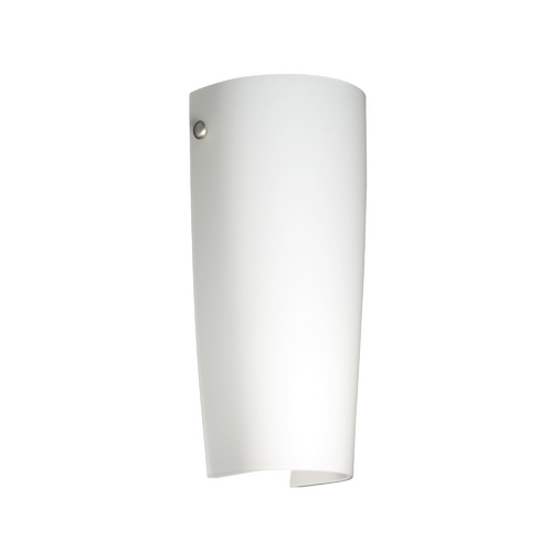 Besa Lighting Sconce Wall Light White Glass Satin Nickel by Besa Lighting 704107-SN