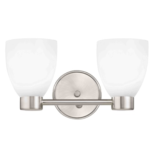 Aon Fuse Contemporary Satin Nickel Bathroom Light with Bell Glass