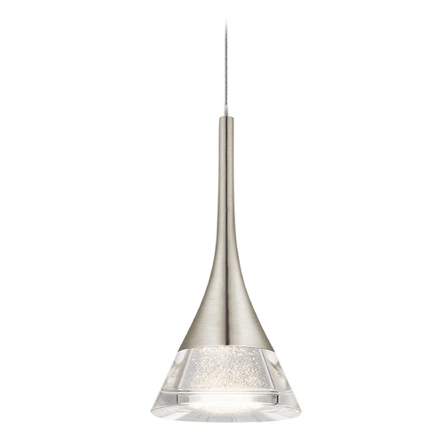 Kabru 4.50-Inch Wide Brushed Nickel LED Mini Pendant by Elan Lighting