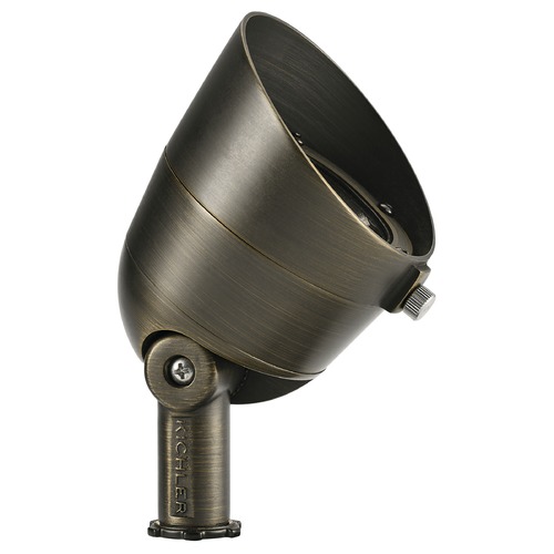 Kichler Lighting 12V Brass LED Flood Landscape Light 10-Degree Spot 2700K by Kichler Lighting 16150CBR27