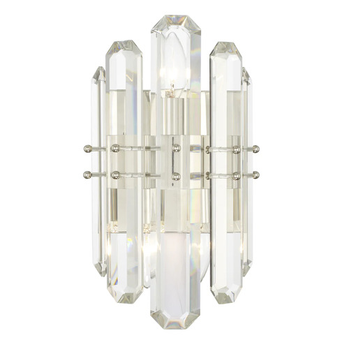 Crystorama Lighting Bolton 13.5-Inch Crystal Sconce in Nickel by Crystorama Lighting BOL-8882-PN