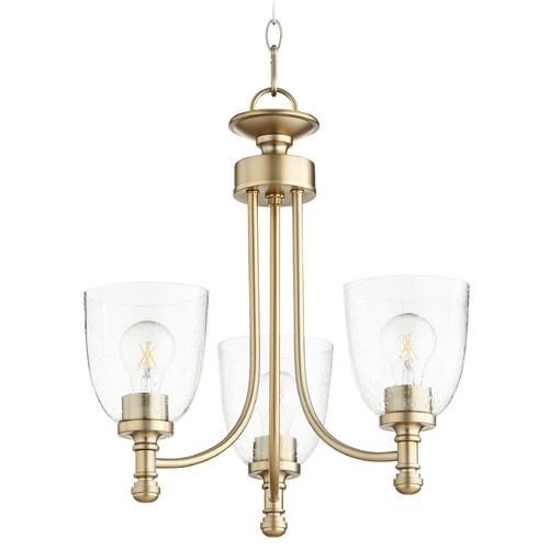 Quorum Lighting Rossington Aged Brass Mini-Chandelier by Quorum Lighting 6122-3-280