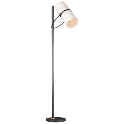 Maxim Lighting Maxim Lighting Oscar Bronze & Antique Brass Floor Lamp with Cylindrical Shade 11104OFBZAB
