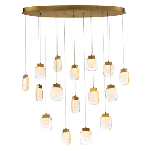 Paget 16-Light Oval LED Chandelier in Gold by Eurofase Lighting