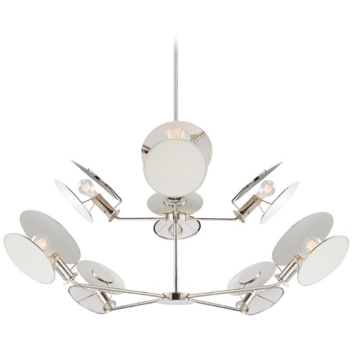 Visual Comfort Signature Collection Thomas OBrien Osiris Chandelier in Polished Nickel by Visual Comfort Signature TOB5290PNL
