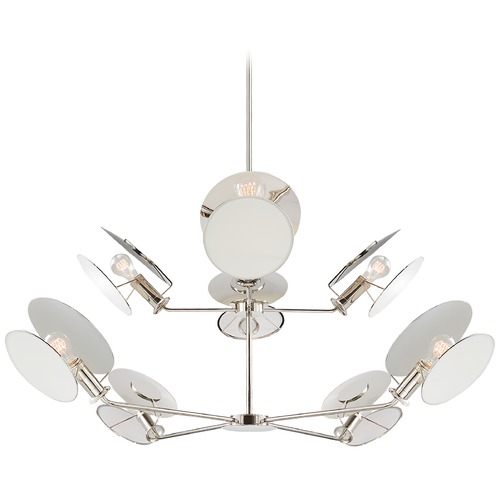 Thomas OBrien Osiris Chandelier in Polished Nickel by Visual Comfort Signature